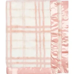 Shop All|Just Born - Pink Plush Plaid Baby Blanket - cutbabycare.com | baby boutique & care hub