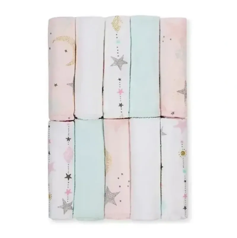 Bath Potty|Just Born - 10Pk Love and Sugar Washcloths, Pink - cutbabycare.com | baby boutique & care hub