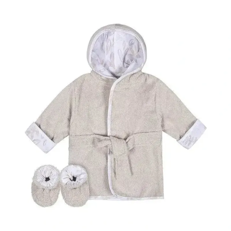 Shop All|Just Born - 2Pk Robe & Bootie Set, Warm Grey - cutbabycare.com | baby boutique & care hub