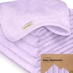 Bath Potty|Keababies - 6-Pack Baby Wash Cloths, Soft Lilac - cutbabycare.com | baby boutique & care hub