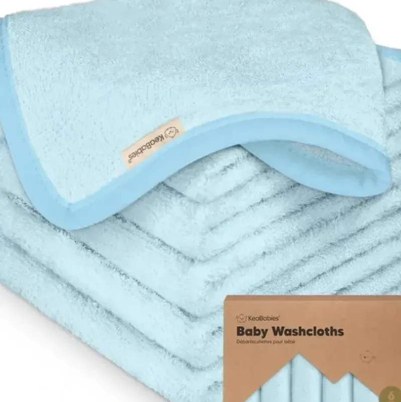 Bath Potty|Keababies - 6-Pack Baby Wash Cloths, Bravo Blue - cutbabycare.com | baby boutique & care hub