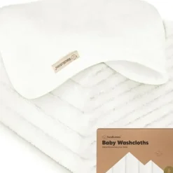 Bath Potty|Keababies - 6-Pack Baby Wash Cloths, White - cutbabycare.com | baby boutique & care hub