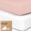 Shop All|Keababies - 2-Pack Organic Cotton Fitted Crib Sheet, Rose - cutbabycare.com | baby boutique & care hub
