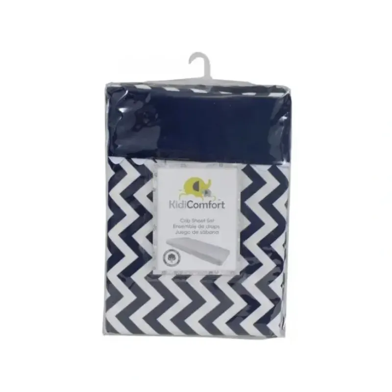 Shop All|KidiComfort Cotton Sheet Set, Navy Chevron - cutbabycare.com | baby boutique & care hub