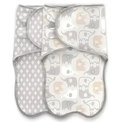 Shop All|Kids II - 2Pk Ingenuity Farewell Fuss Swaddle, Grazer/Elephant - cutbabycare.com | baby boutique & care hub