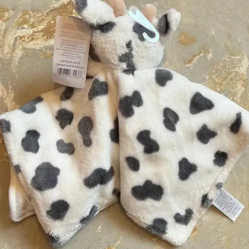 Shop All|Kids Preferred - Carter's Cow Plush Stuffed Animal Snuggler Lovey Security Blanket - cutbabycare.com | baby boutique & care hub