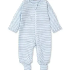 Shop All|Kissy Kissy - Baby Blue Stripe Footie With Zip, Light Blue - cutbabycare.com | baby boutique & care hub