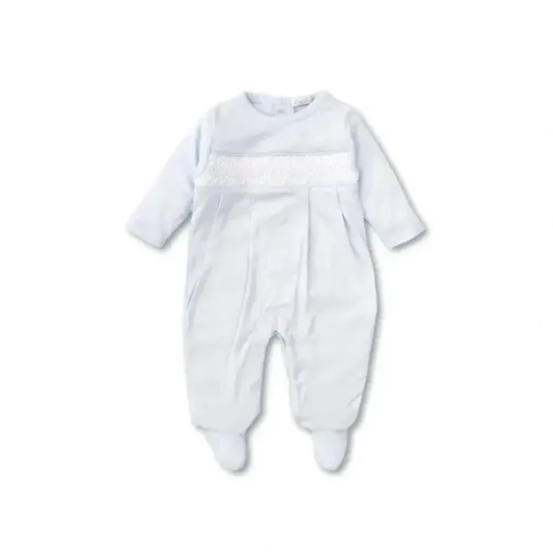 Shop All|Kissy Kissy - Baby Boy Footie With Hand Smocked, Light Blue - cutbabycare.com | baby boutique & care hub