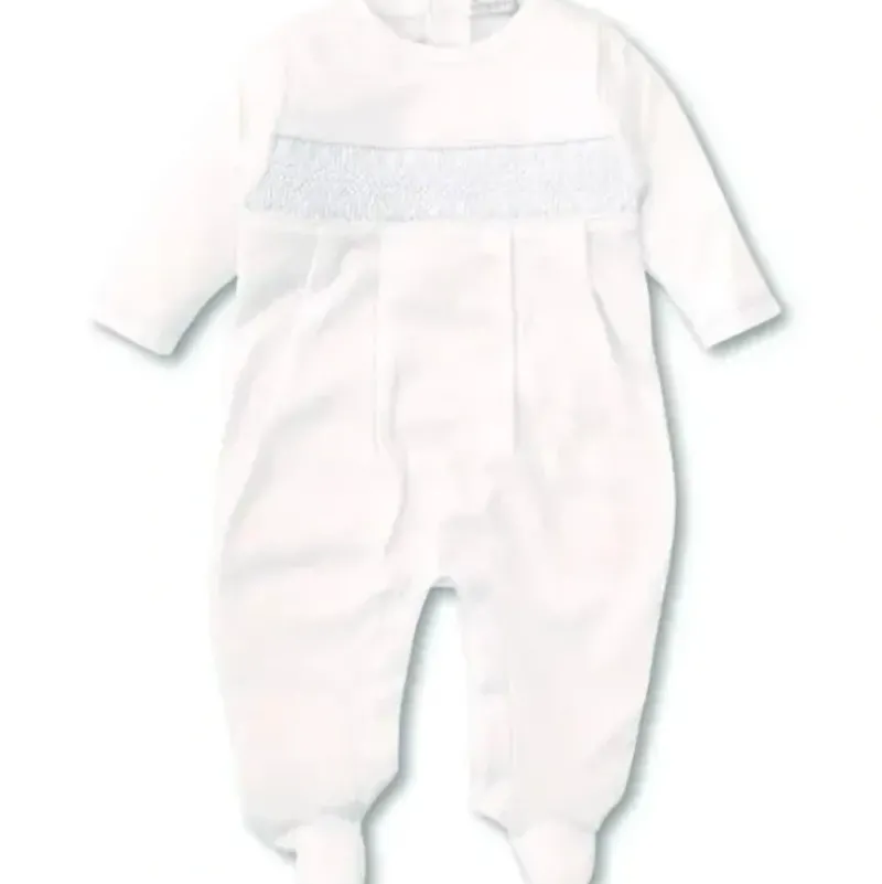 Shop All|Kissy Kissy - Baby Boy Footie with Hand Smocking, White - cutbabycare.com | baby boutique & care hub