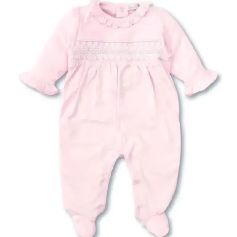 Shop All|Kissy Kissy - Baby Girl Footie With Hand Smocked, Charmed Pink - cutbabycare.com | baby boutique & care hub