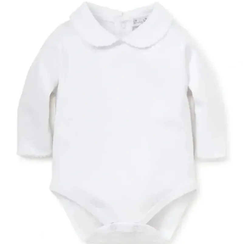 Shop All|Kissy Kissy - Baby Girl Long Sleeve Bodysuit With Bebe Collar, White - cutbabycare.com | baby boutique & care hub