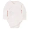 Shop All|Kissy Kissy - Baby Girl Pointelle Long Sleeve Cross Bodysuit, Pink - cutbabycare.com | baby boutique & care hub