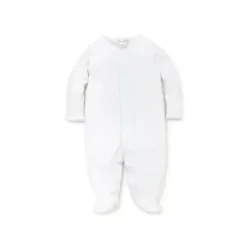 Shop All|Kissy Kissy New Premier Basics Footie, White/Light Blue - cutbabycare.com | baby boutique & care hub