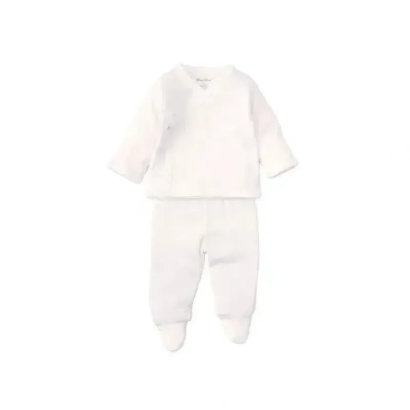 Shop All|Kissy Kissy Pointelle Cross Tee/Pant Set, White - cutbabycare.com | baby boutique & care hub