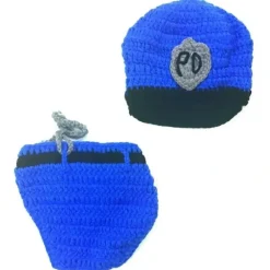 Shop All|Knitted Baby Cap And Diaper Cover, Policeman - Newborn - cutbabycare.com | baby boutique & care hub
