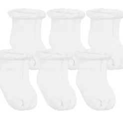Shop All|Kushies - 6 Pack newborn socks, White - cutbabycare.com | baby boutique & care hub