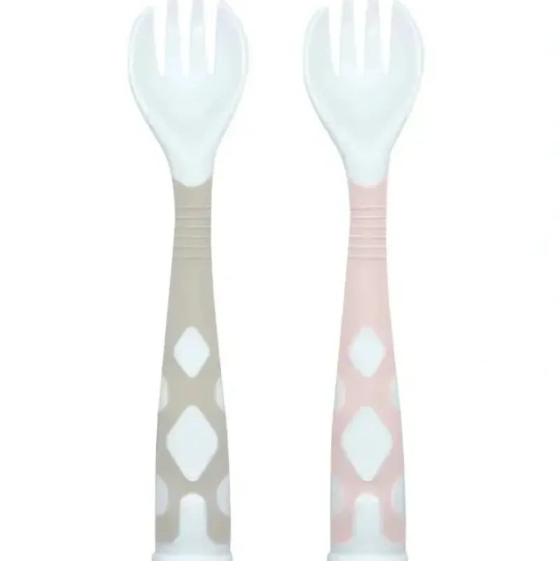Shop All|Kushies - Silibend Fork 2 Pack Sand and Pink - cutbabycare.com | baby boutique & care hub