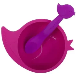 Shop All|Kushies Baby Silibowl & Spoon Set, Girl - cutbabycare.com | baby boutique & care hub