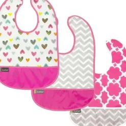 Shop All|Kushies Girls' 3-Pack Waterproof Cleanbib, 6-12M - cutbabycare.com | baby boutique & care hub