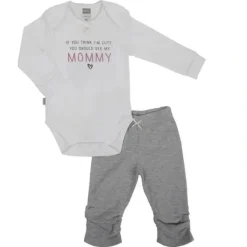 Shop All|Kushies Hello World Bodysuit & Legging Set Girl - White and Grey - cutbabycare.com | baby boutique & care hub