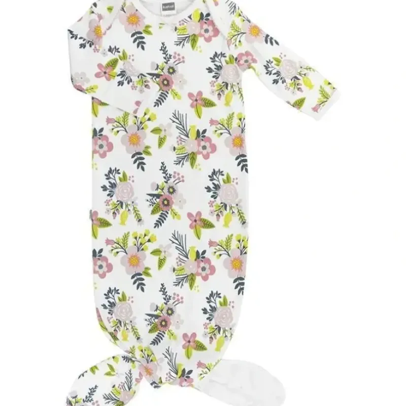 Shop All|Kushies Knotted Sleep Gown Floral Pink Print - cutbabycare.com | baby boutique & care hub
