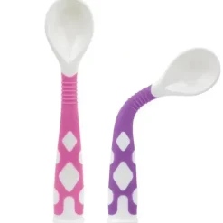 Shop All|Kushies Silibend Bendable Spoon 2-Pack (Pink/ Mauve) - cutbabycare.com | baby boutique & care hub