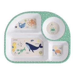 Shop All|Ladelle 27cm Ocean Melamine Divided Food Tray Kids/Children Feeding Plate Green - cutbabycare.com | baby boutique & care hub