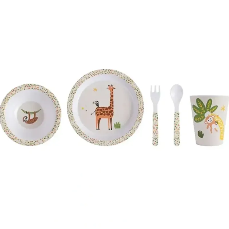 Shop All|Ladelle Jungle Kids Melamine Dinner/Food Set w/ Plate/Bowl/Cutlery/Tumbler - cutbabycare.com | baby boutique & care hub