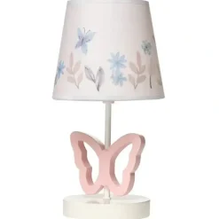 Shop All|Lambs & Ivy - Baby Blooms Pink Butterfly Nursery Lamp with Floral Shade & Bulb - cutbabycare.com | baby boutique & care hub