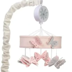 Shop All|Lambs & Ivy - Baby Blooms Pink Butterfly Musical Baby Crib Mobile Soother Toy - cutbabycare.com | baby boutique & care hub