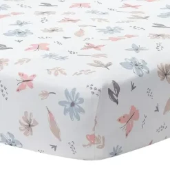 Shop All|Lambs & Ivy - Baby Blooms Watercolor Floral/Butterfly Cotton Fitted Crib Sheet - cutbabycare.com | baby boutique & care hub