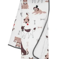 Stroller|Lambs & Ivy - Bow Wow Dog/Puppy White Minky/Sherpa Fleece Soft Baby Blanket - cutbabycare.com | baby boutique & care hub