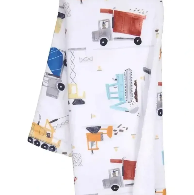 Stroller|Lambs & Ivy - Construction Zone White Cozy Fleece Trucks Baby Blanket - cutbabycare.com | baby boutique & care hub