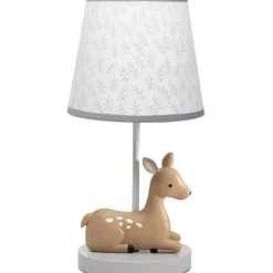 Shop All|Lambs & Ivy - Deer Park Woodland Taupe Lamp with Gray/White Shade & Bulb - cutbabycare.com | baby boutique & care hub