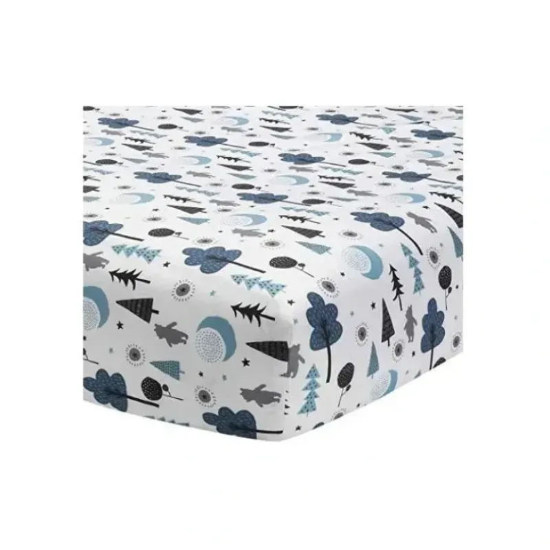 Shop All|Lambs & Ivy - Disney Baby Forever Pooh White/Blue Bear Fitted Crib Sheet - cutbabycare.com | baby boutique & care hub