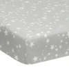 Shop All|Lambs & Ivy - Milky Way Fitted 100% Cotton Star Crib Sheet, Grey - cutbabycare.com | baby boutique & care hub