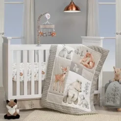 Shop All|Lambs & Ivy - Painted Forest 4-Piece Crib Bedding Set, Gray - cutbabycare.com | baby boutique & care hub