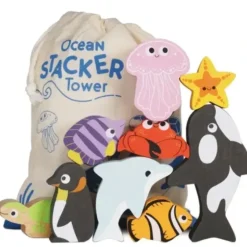 Shop All|Le Toy Van Petilou Ocean Stacking Animals & Bag - cutbabycare.com | baby boutique & care hub