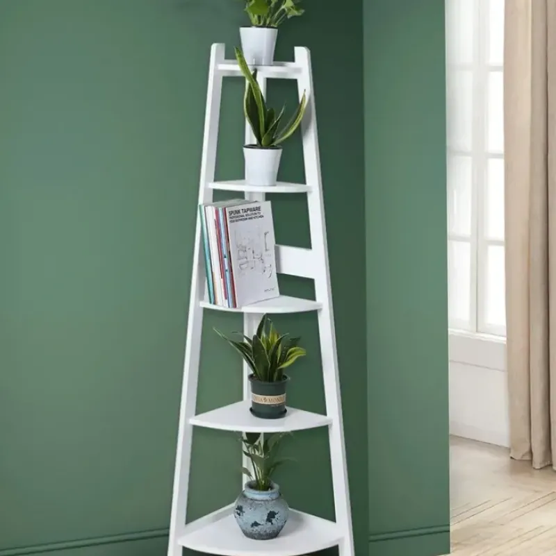 Bath Potty|Levede 5 Tier Corner Shelf Wooden Storage Home Display Rack Plant Stand White - cutbabycare.com | baby boutique & care hub