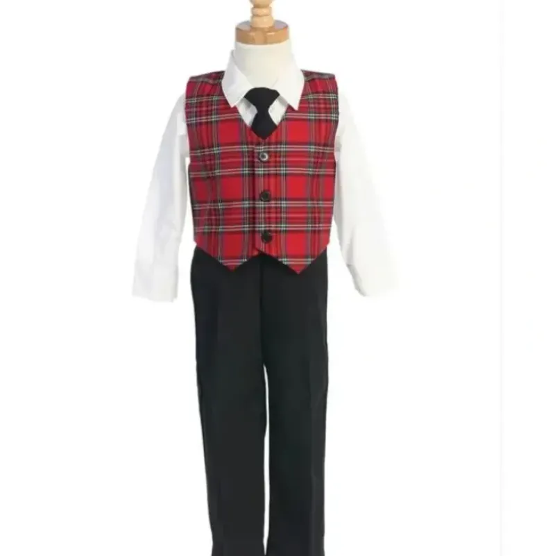 Shop All|Lito - Baby Boy Plaid & Pant Set Christmas, Red/Black - cutbabycare.com | baby boutique & care hub