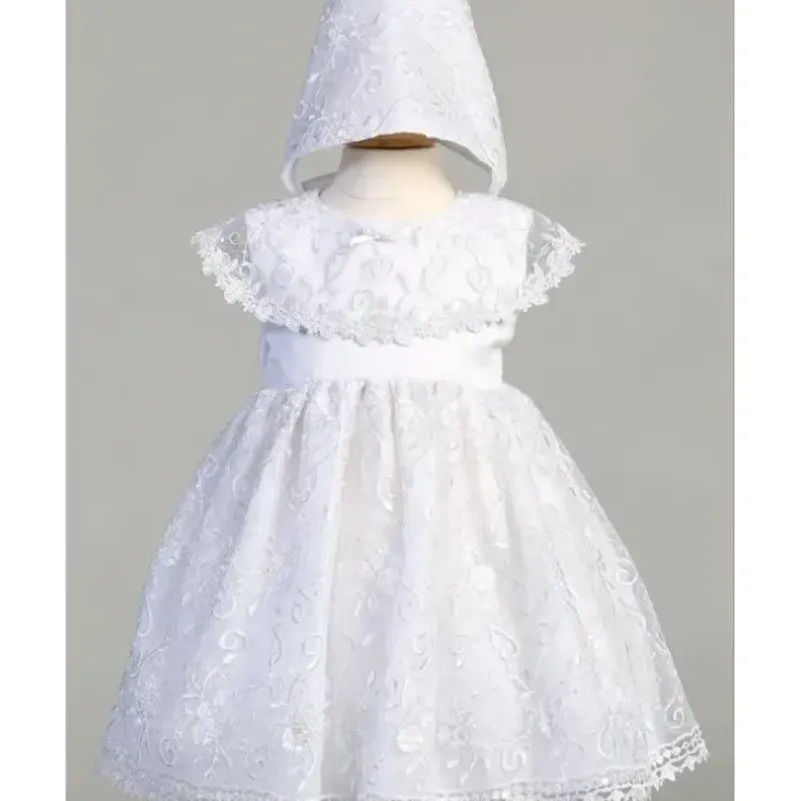Shop All|Lito - Baby Girl Embroidered Tulle Dress With Bonnet, White - cutbabycare.com | baby boutique & care hub