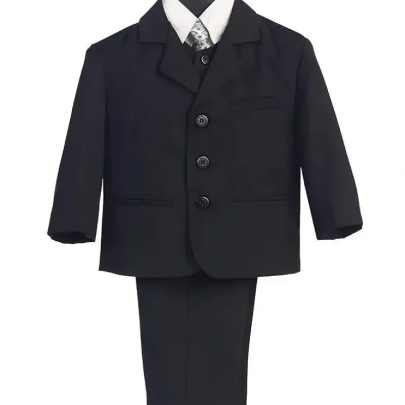 Shop All|Lito - Boy's 3 Button 5 Piece Suit With Shirt, Vest, And Tie (Black) - cutbabycare.com | baby boutique & care hub