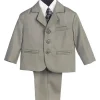 Shop All|Lito - Boy's 3 Button 5 Piece Suit With Shirt, Vest, And Tie (Light Gray) - cutbabycare.com | baby boutique & care hub