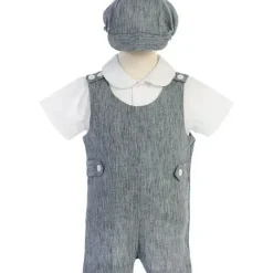 Shop All|Lito - Cotton Linen Overall Set, Navy - cutbabycare.com | baby boutique & care hub