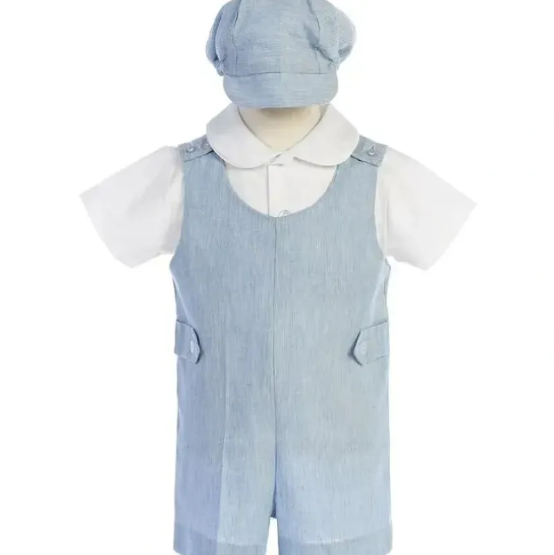 Shop All|Lito - Cotton Linen Overall Set, Blue - cutbabycare.com | baby boutique & care hub