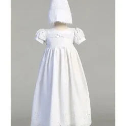 Shop All|Lito - Embroidered Cotton Eyelet Gown, White - cutbabycare.com | baby boutique & care hub
