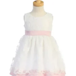 Shop All|Lito - Embroidered Mesh With Poly Silk Trims, Pink/White, 18-24M - cutbabycare.com | baby boutique & care hub