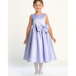 Shop All|Lito - Girl Satin Dress With A Bow, Lavender - cutbabycare.com | baby boutique & care hub