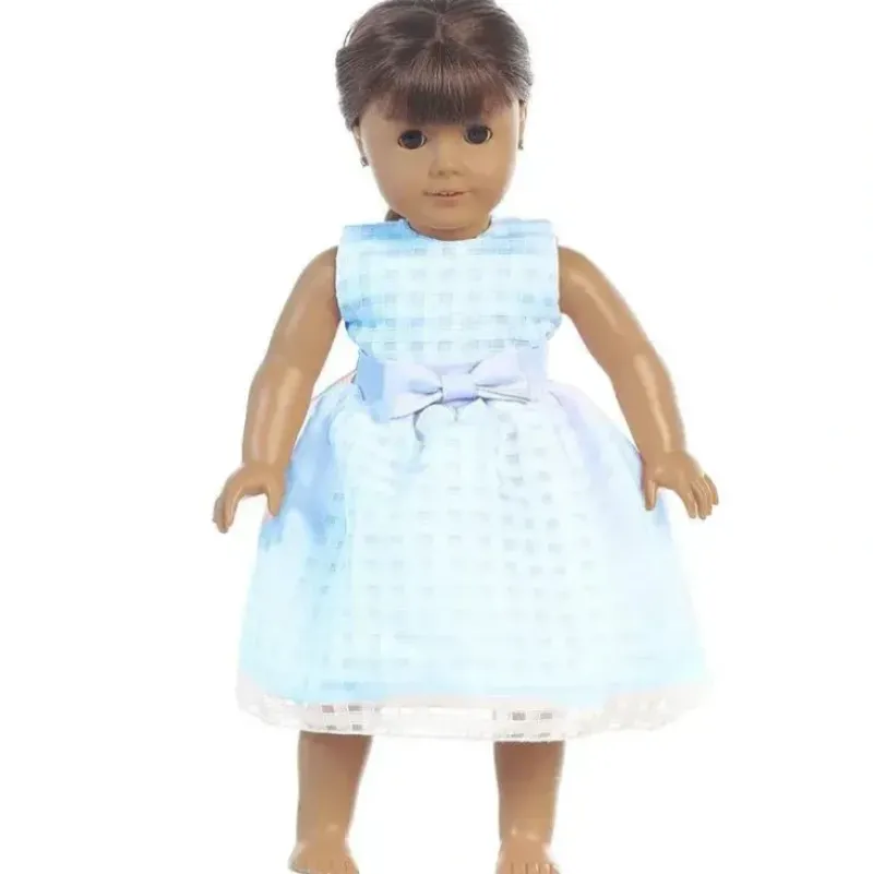 Shop All|Lito - Organza Dress With Burnout Squares, Blue Dolls Dress - cutbabycare.com | baby boutique & care hub