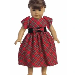 Shop All|Lito - Plaid Red And, Green, Black Christmas Doll Dress - cutbabycare.com | baby boutique & care hub